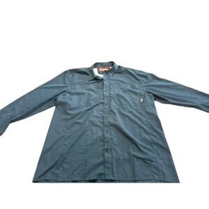 "SIMMS" Blue Long Sleeve Button Down Vented Back Mens SZ XL Shirt Hiking Fishing